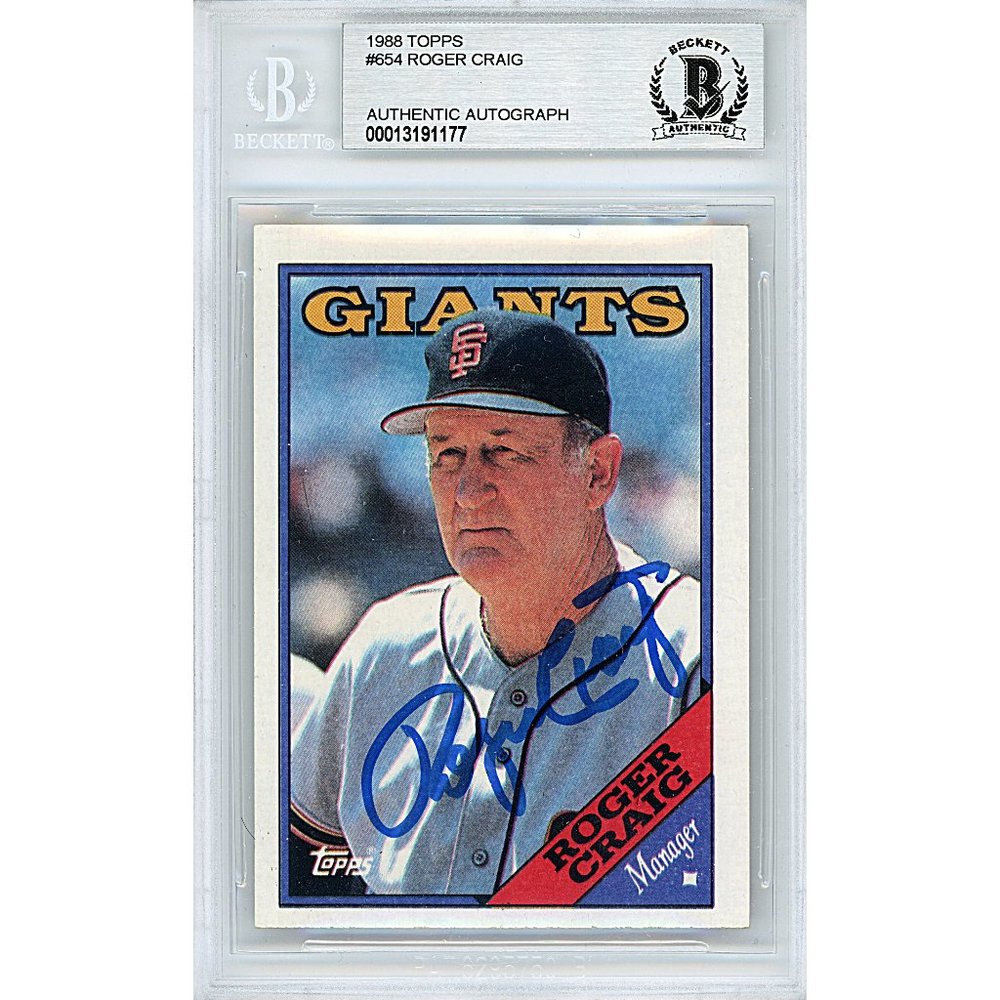 Roger Craig Giants Signed 88 Topps Baseball Card Beckett BAS Autograph Humm Baby